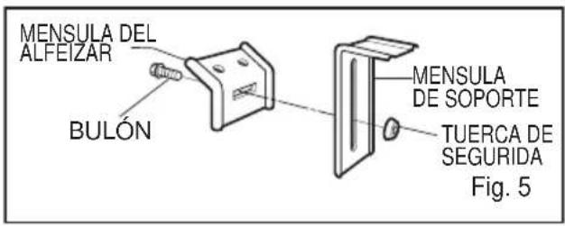 MENSULA DEL ALFEIZAR BULÓN MENSULA DE SOPORTE TUERCA DE SEGURIDA Fig. 5