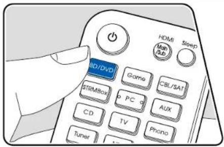 HDMI Multi/Sub. Sleep BD/DVD Game CBL/SAT STRIMBox PC AUX CD TV Phono Tuner