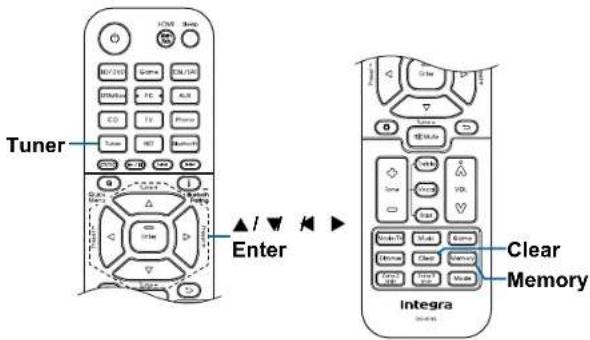 Tuner Enter Clear Memory
