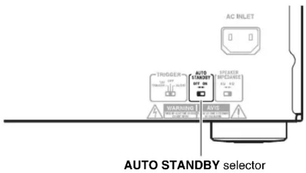 AC INLET TRIGGER OFF TRANSFER AUTO STANDBY OFF ON Speaker RIPEDANGE 40 10 WARNING AVIS AUTO STANDBY selector
