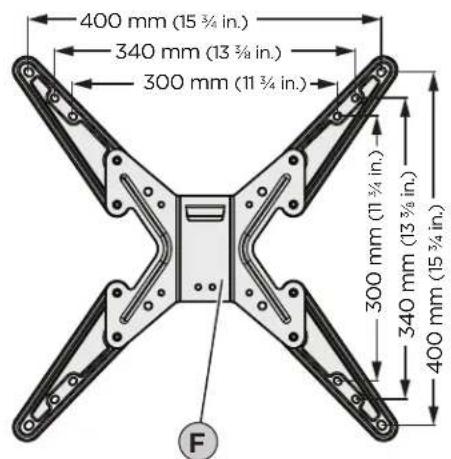 Echogear EGMF1 - Configure TV Bracket to Fit Your TV Hole Pattern - 4