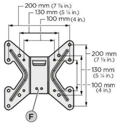 Echogear EGMF1 - Configure TV Bracket to Fit Your TV Hole Pattern - 2