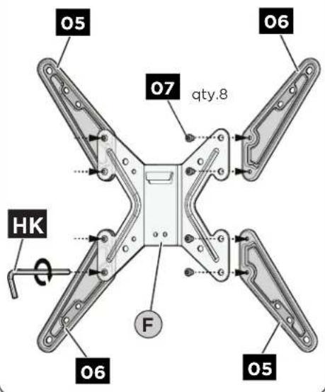 Echogear EGMF1 - Configure TV Bracket to Fit Your TV Hole Pattern - 5