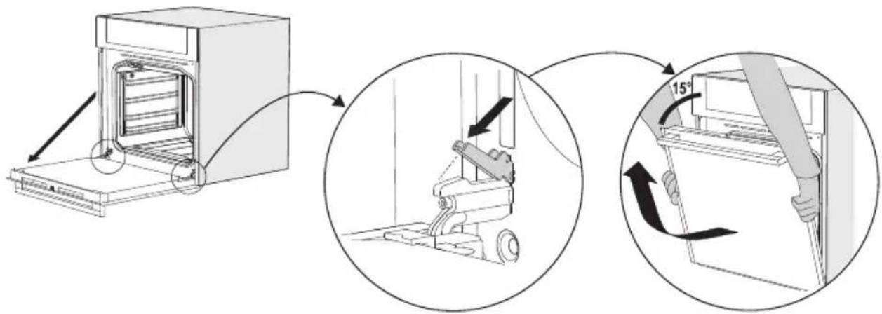 Pelgrim OVM216GLS - Removing the oven door - 2