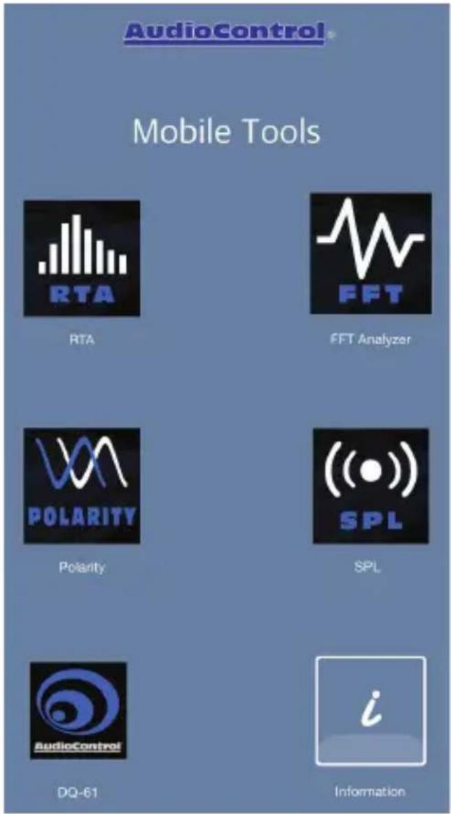 AudioControl® Mobile Tools RTA FFT Analyzer POLARITY Polarity SPL AudioControl DQ-61 Information