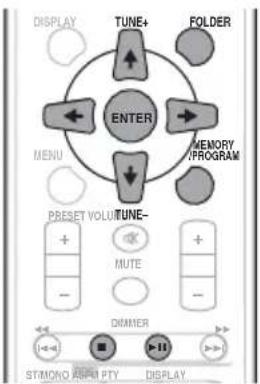 DISPLAY TUNE+ FOLDER ENTER MENU MEMORY /PROGRAM PRESSET VOLUME/TUNE- MUTE DIMMER STIMONO REPAI PTY DISPLAY