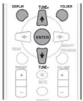 DISPLAY TUNE+ FOLDER ENTER MENU MEMORY PROGRAM PRESET TUNE- VOLUME MUTE -