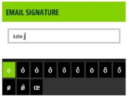 MICROSOFT Kin One - Type a special letter character - 1
