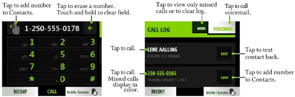MICROSOFT Kin One - How do I use my phone for calls? - 1