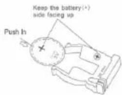 Keep the battery(+) side facing up Push In