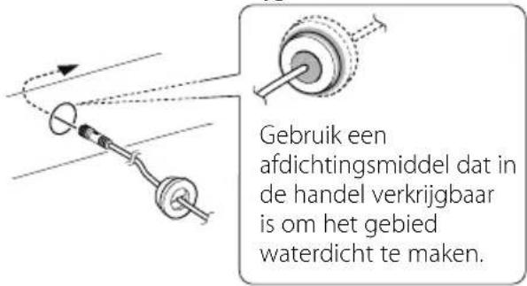Gebruik een afdichtingsmiddel dat in de handel verkrijgbaar is om het gebied waterdicht te maken.