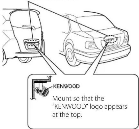 KENWOOD Mount so that the "KENWOOD" logo appears at the top.