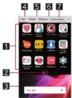 4 5 6 7 Apps Widgets Applications Recommendations 1 2 3 Google