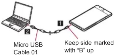 Micro USB Cable 01 Keep side marked with "B" up