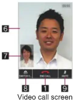 6 7 8 1 9 Video call screen