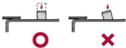 Diagram showing two experimental setups with a circle and a cross, indicating a physical setup or condition.