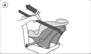 Illustration of a hand using a tool to lift a seatbelt, showing mechanical components (no text or symbols)