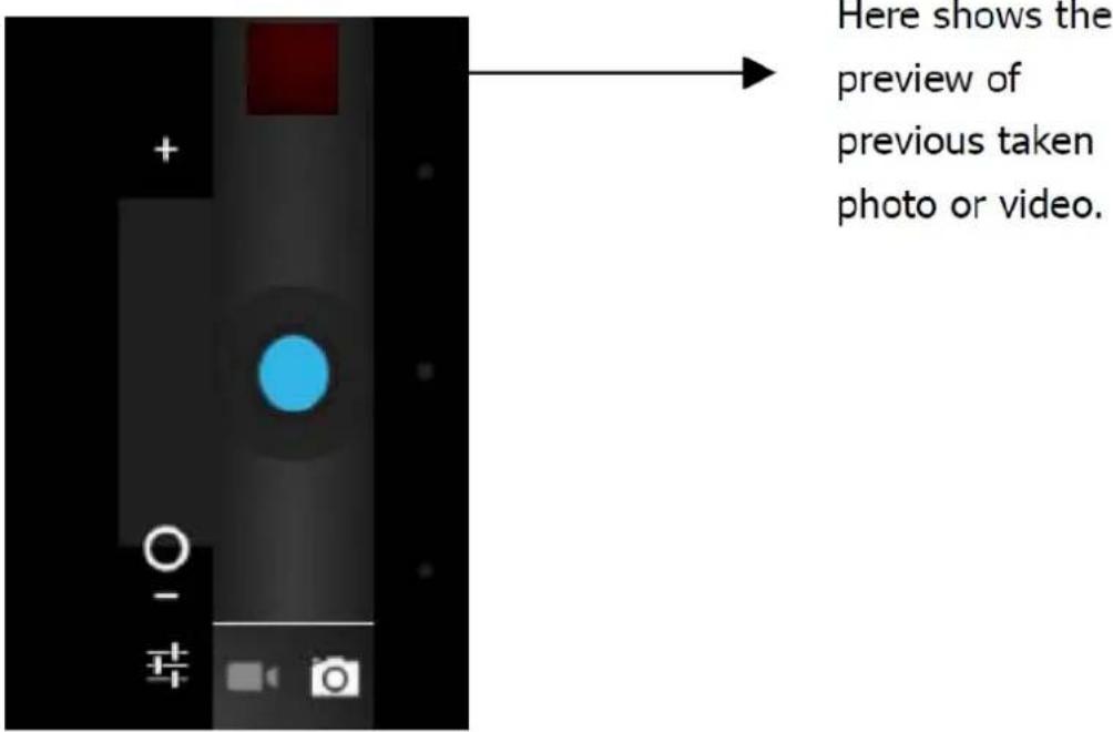 Here shows the preview of previous taken photo or video.