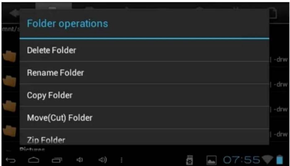 Folder operations Delete Folder Rename Folder Copy Folder Move(Cut) Folder Zip Folder