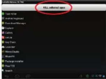 KILL selected app Task Killer Android Keyframes Download Managed Explore Gallery Office Key Chain Launcher Move Studio MouseFX Pache printer Price TSS Search