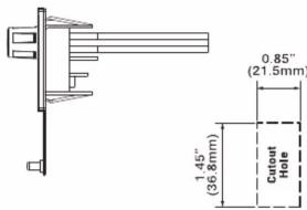 0.85° (21.5mm) Cutout Hole (36.8mm) 45°