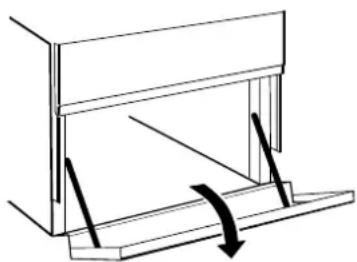 Simple line drawing of a mechanical or architectural component with arrows indicating direction (no text or symbols).