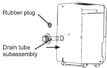 Rubber plug Drain tube subassembly