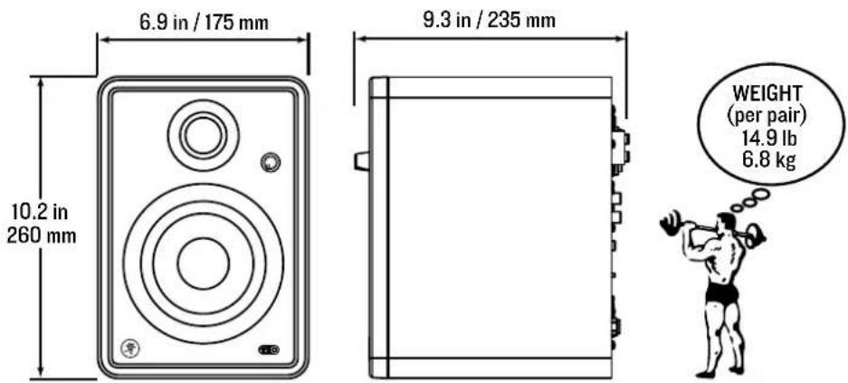 MACKIE CR4-X - CR5-X Dimensions - 1