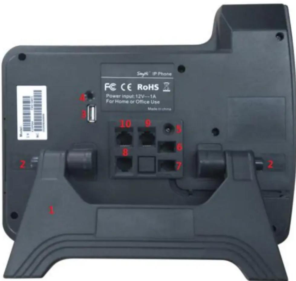 SnyHi™ IP Phone FC CE RoHS Power input; 12V---1A For Home or Office Use Made in china 10 9 5 8 6 7 2 2 1