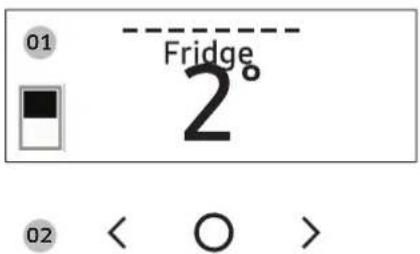 01 Fridge 2° 02 < ○ >