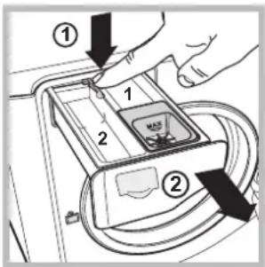 HOTPOINT AQS73D 29 EU/B - Čistenie dávkovača pracích prostriedkov - 1