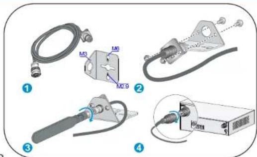 Technical diagram showing four different mechanical or electrical component assembly steps with labeled parts (M3, M6, M9, C) and a magnified inset view.