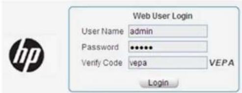 Web User Login User Name admin Password •••••• Verify Code vepa VEPA Login