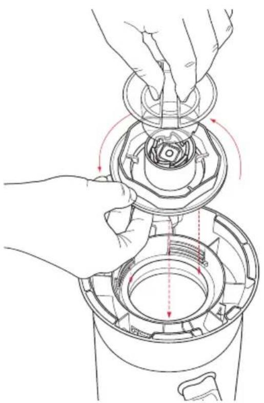 SUNBEAM LC6000 - To re-assemble the six-blade system in the glass jug (refer Fig.2) - 1