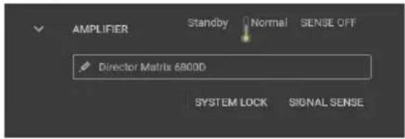 AMPLIFIER Standby Normal SENSE OFF Director Matrix 68000 SYSTEM LOCK SIGNAL SENSE
