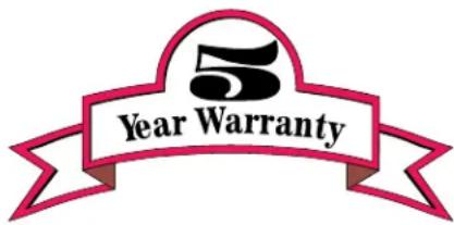 5 Year Warranty