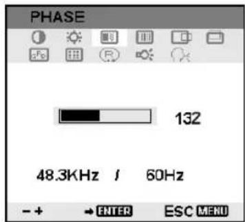 PHASE 132 48.3KHz J 60Hz - + → ENTER ESC MENU