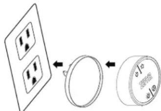 Diagram showing a device with four circular components and a magnified view of a circular component labeled with diameter 10.