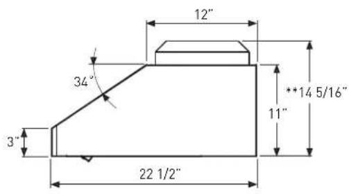 12" 34° **14 5/16" 11" 3" 22 1/2"