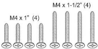 M4 x 1" (4) M4 x 1-1/2" (4)