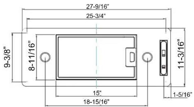 27-9/16" 25-3/4" 9-3/8" 8-11/16" 15" 18-15/16" 11-3/16" 1-5/16"