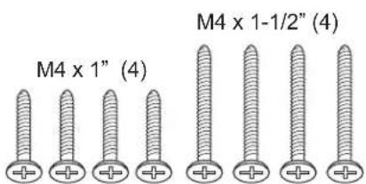 M4 x 1" (4) M4 x 1-1/2" (4)