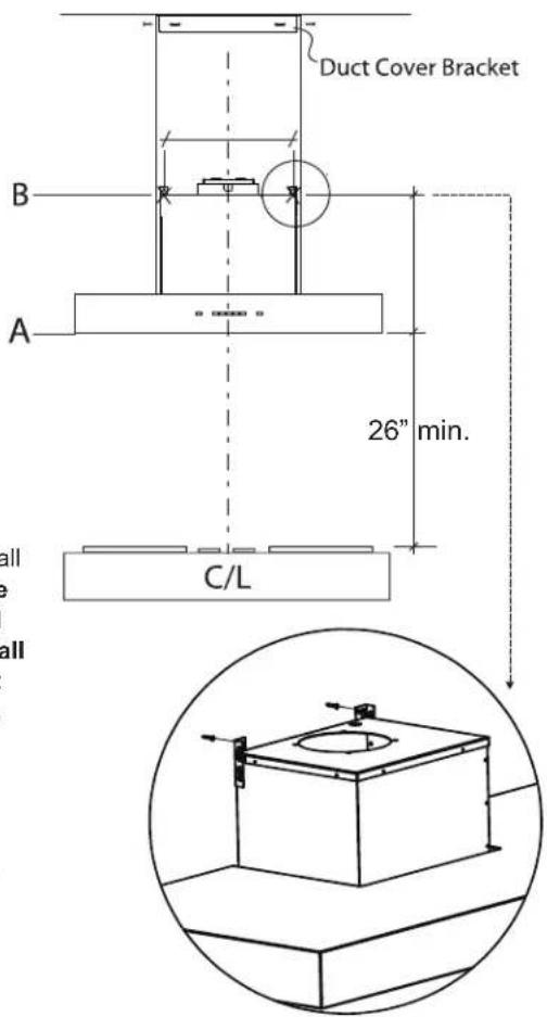 Duct Cover Bracket B A 26" min. C/L