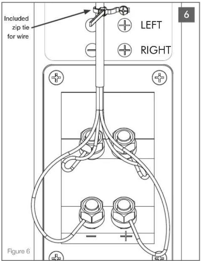 Included zip tie for wire LEFT RIGHT Figure 6
