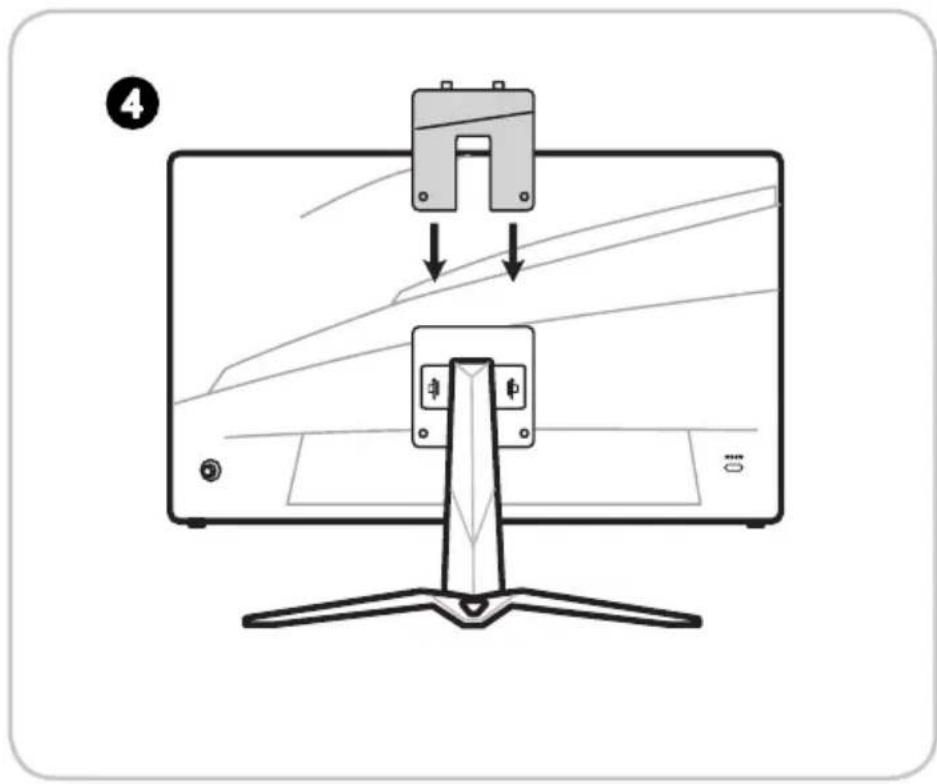 Diagram showing a computer monitor with a clip device and its internal components, labeled with number 4.