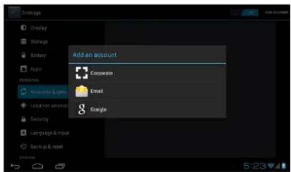 Add an account Corporate Email Google