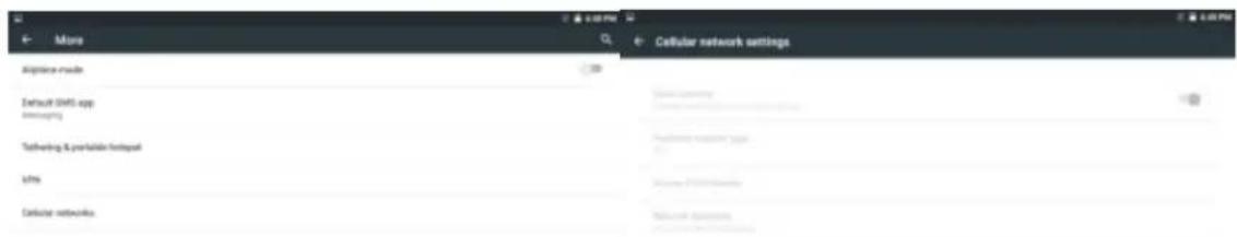 More Cellular network settings Appliance mode Extrac 5001 app comaging Tathering & portable footprint Ltrs Cellular networks