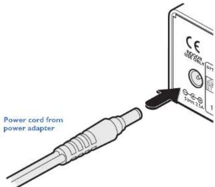 Power cord from power adapter
