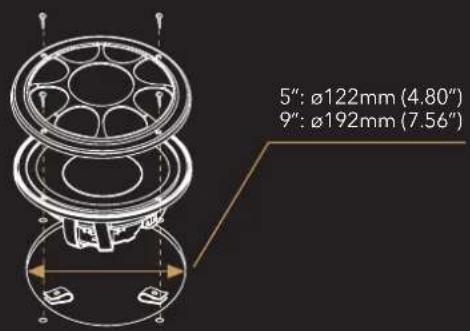 5": Ø122mm (4.80") 9": Ø192mm (7.56")