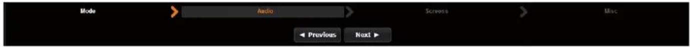 Mode Audio Screens Misc Previous Next
